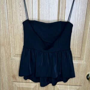 Sophie Rue Black Bandeau Style Top Small Dressy Spaghetti Straps
